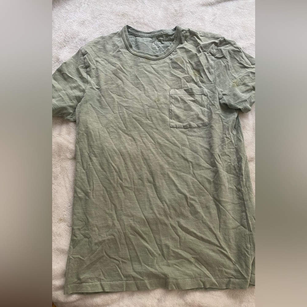 J. Crew garment dyed sage green t shirt in medium.
